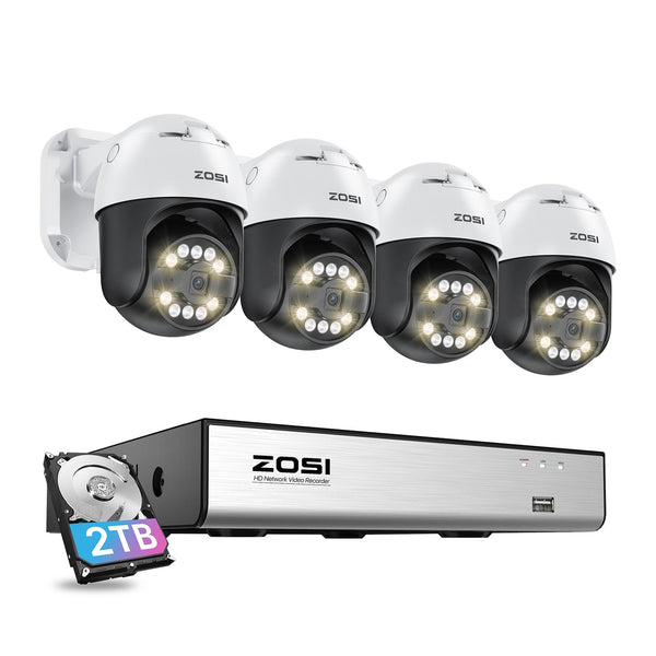 C296 5MP Security Camera System + 4K 8-Channel PoE NVR + 2TB Hard Drive